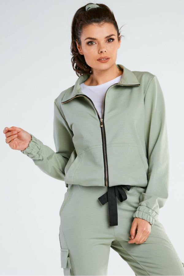 Green Sweatshirt in Sweatshirts For Women with Cotton and Spandex