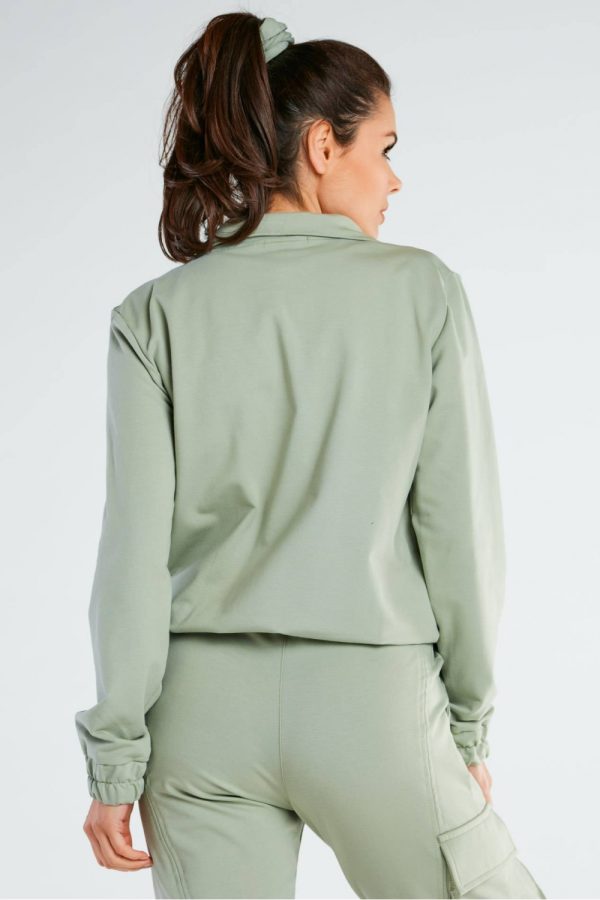 Green Sweatshirt in Sweatshirts For Women with Cotton and Spandex