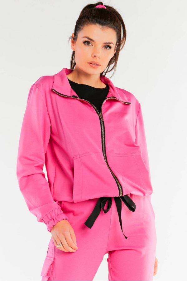 Pink Sweatshirt in Sweatshirts For Women with Cotton and Spandex