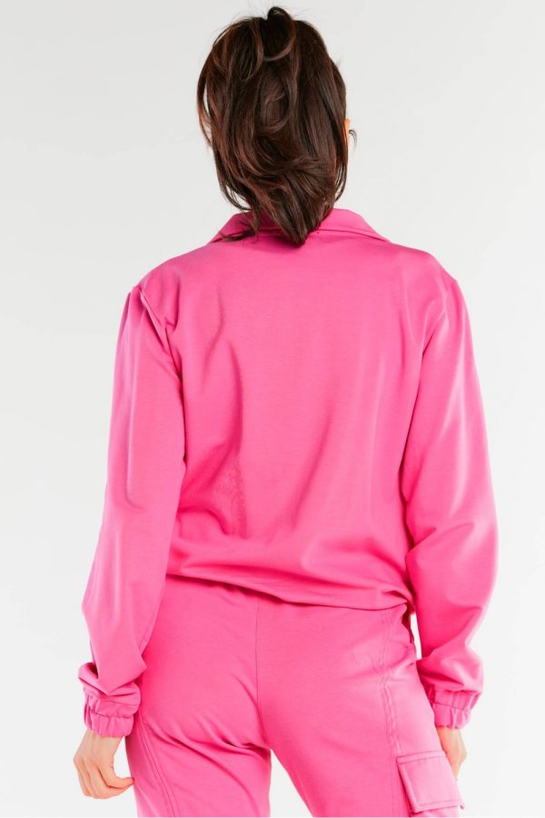 Pink Sweatshirt in Sweatshirts For Women with Cotton and Spandex