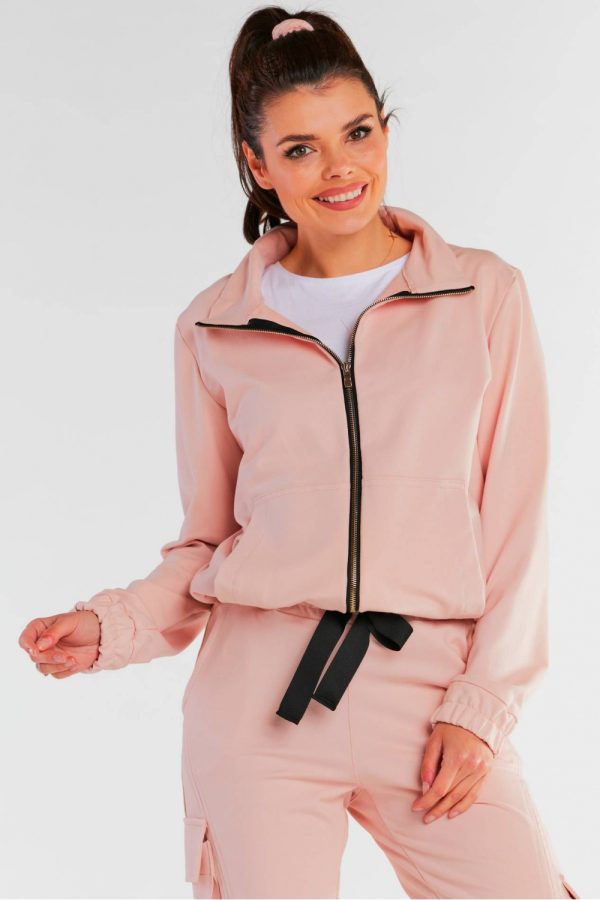 Pink Sweatshirt in Sweatshirts For Women with Cotton and Spandex