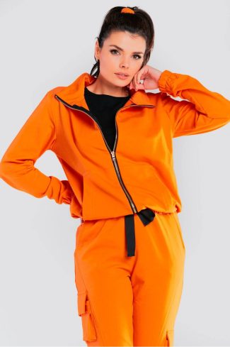 Orange Sweatshirt in Sweatshirts For Women with Cotton and Spandex