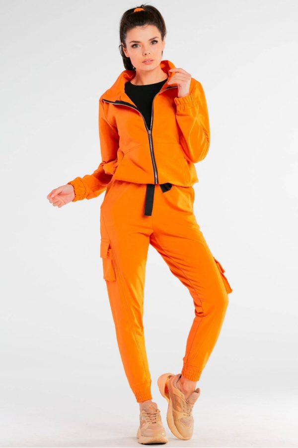 Orange Women Trousers in Pants, Trousers, Shorts with Cotton and Spandex