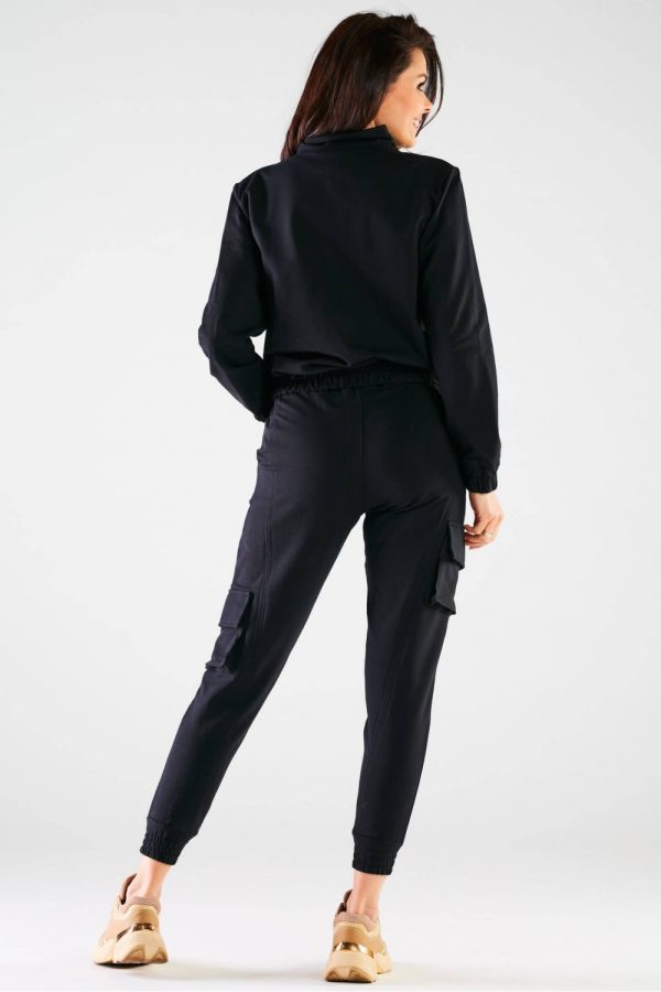 Black Women Trousers in Pants, Trousers, Shorts with Cotton and Spandex