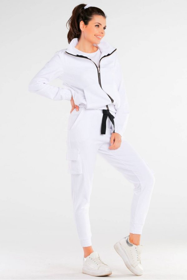 White Women Trousers in Pants, Trousers, Shorts with Cotton and Spandex