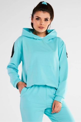 Blue Sweatshirt in Sweatshirts For Women with Cotton and Spandex