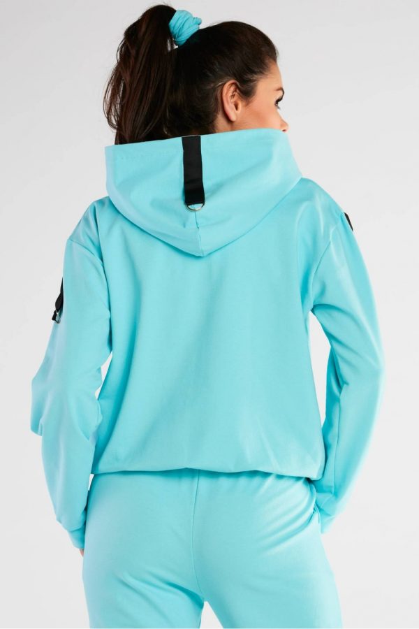 Blue Sweatshirt in Sweatshirts For Women with Cotton and Spandex