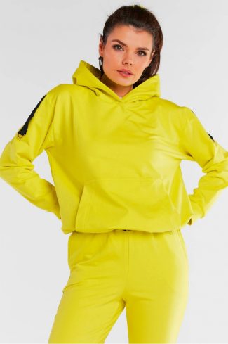 Green Sweatshirt in Sweatshirts For Women with Cotton and Spandex