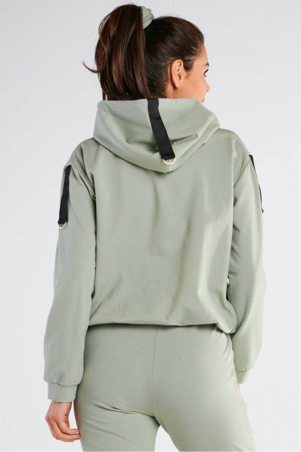 Green Sweatshirt in Sweatshirts For Women with Cotton and Spandex