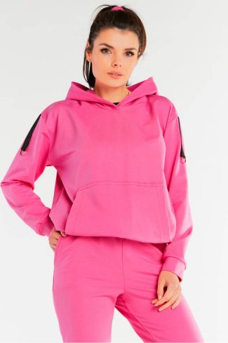 Pink Sweatshirt in Sweatshirts For Women with Cotton and Spandex