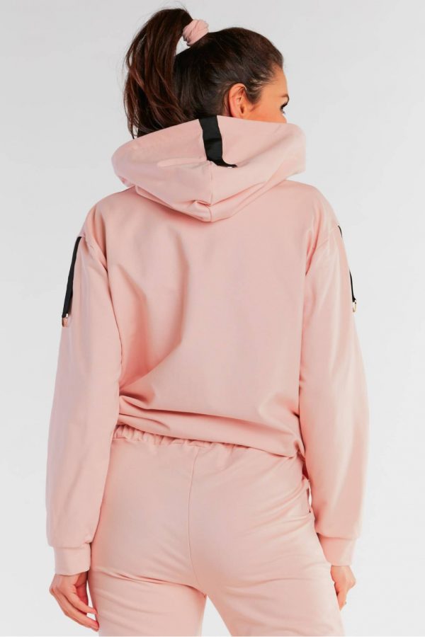 Pink Sweatshirt in Sweatshirts For Women with Cotton and Spandex