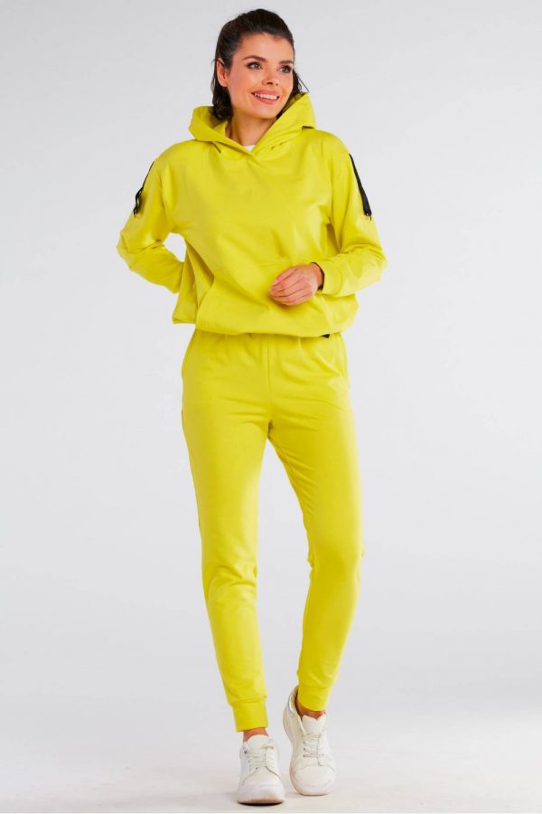 Green Tracksuit Trousers in Women`s Tracksuit Bottoms, Sports Pants with Cotton and Spandex