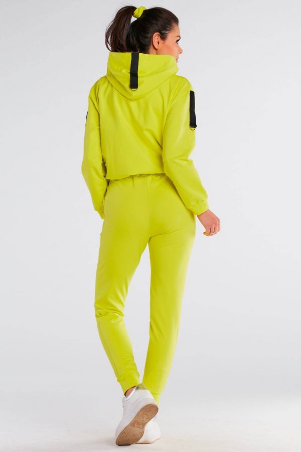 Green Tracksuit Trousers in Women`s Tracksuit Bottoms, Sports Pants with Cotton and Spandex