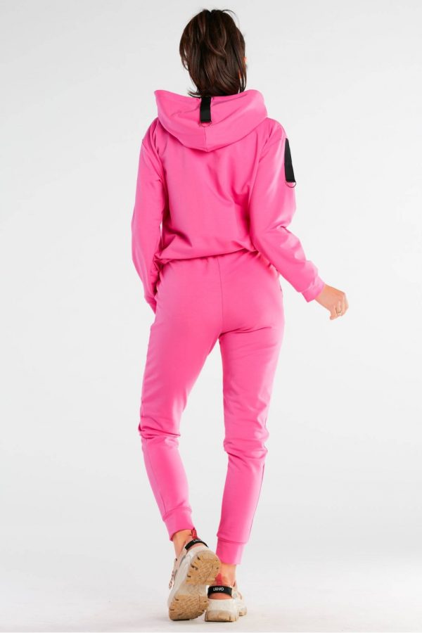 Pink Tracksuit Trousers in Women`s Tracksuit Bottoms, Sports Pants with Cotton and Spandex