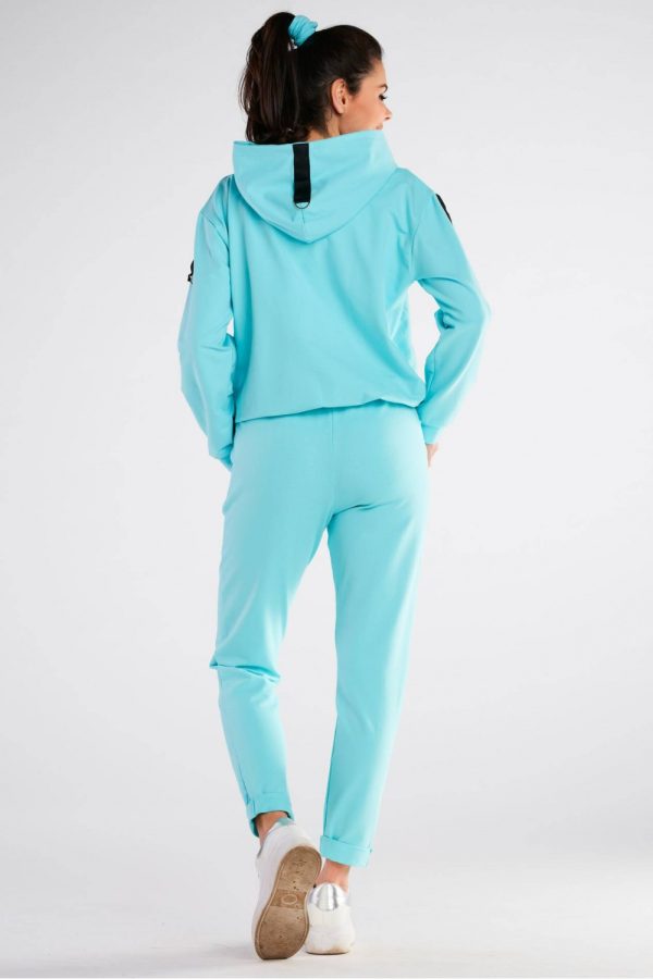 Blue Tracksuit Trousers in Women`s Tracksuit Bottoms, Sports Pants with Cotton and Spandex