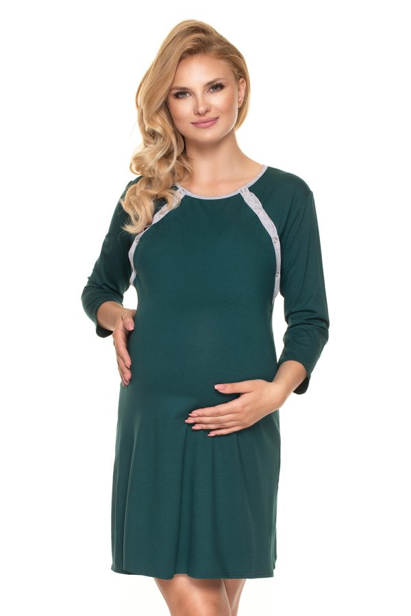 Green Maternity Nightgown in Maternity Nightwear with Spandex and Viscose
