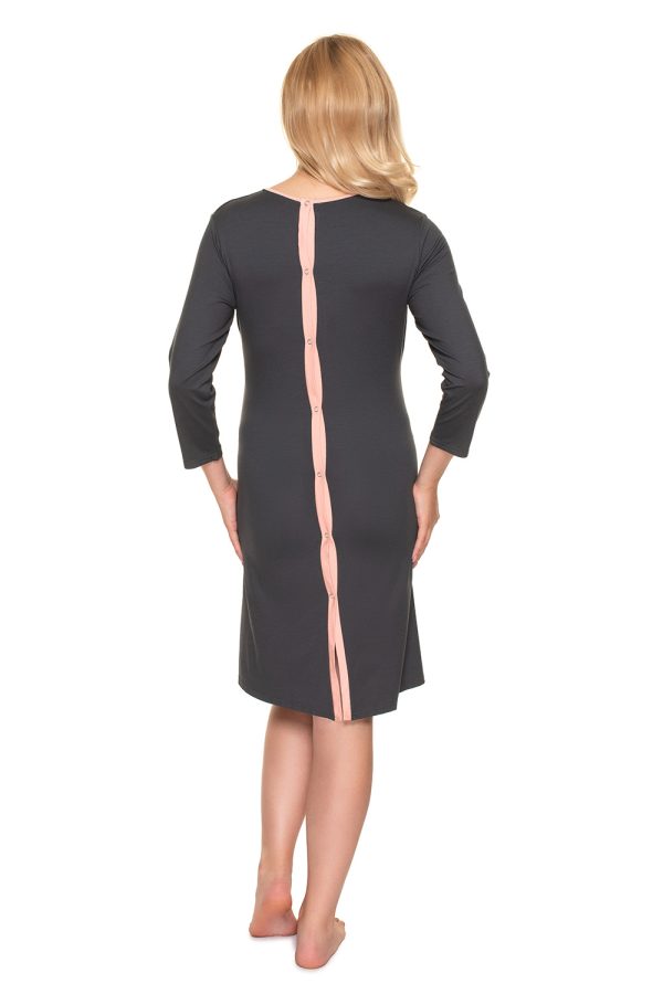 Grey Maternity Nightgown in Maternity Nightwear with Spandex and Viscose