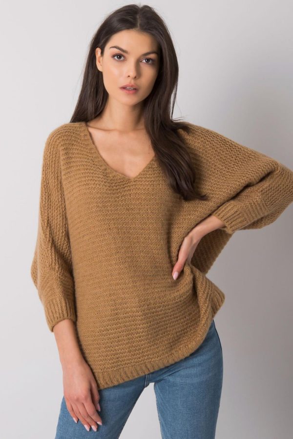 Brown Jumper in Sweaters, Pullovers, Jumpers, Turtlenecks, Boleros, Shrugs with Acrylic, Moher, Polyamide and Wool