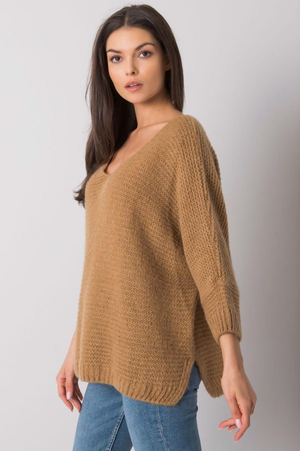 Brown Jumper in Sweaters, Pullovers, Jumpers, Turtlenecks, Boleros, Shrugs with Acrylic, Moher, Polyamide and Wool