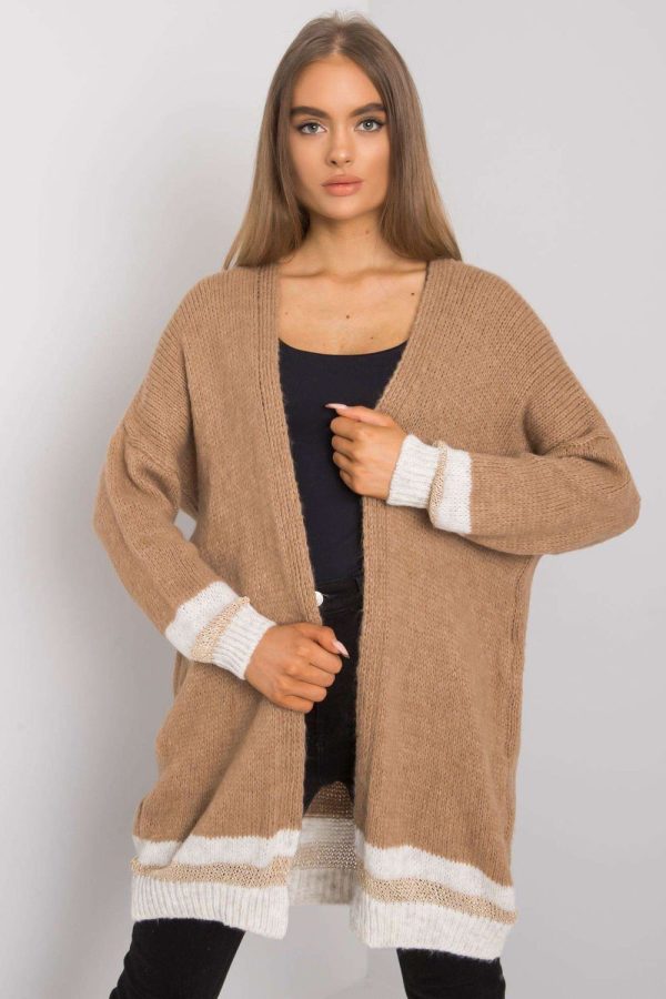 Brown Cardigan in Cardigans For Women, Ponchos with Polyamide, Polyacrylic, Viscose and Wool