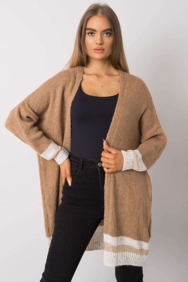 Brown Cardigan in Cardigans For Women, Ponchos with Polyamide, Polyacrylic, Viscose and Wool