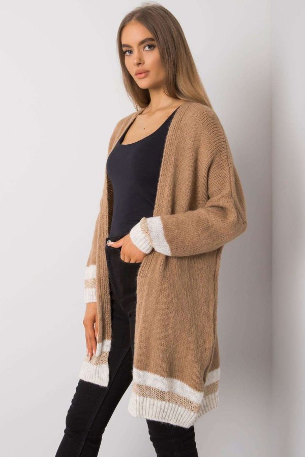 Brown Cardigan in Cardigans For Women, Ponchos with Polyamide, Polyacrylic, Viscose and Wool