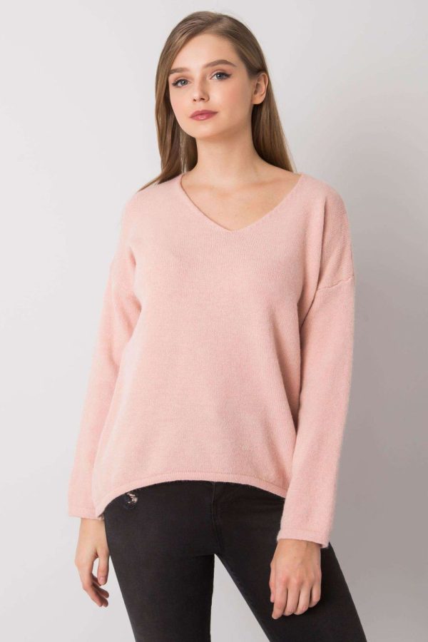Pink Jumper in Sweaters, Pullovers, Jumpers, Turtlenecks, Boleros, Shrugs with Acrylic, Spandex, Nylon and Wool
