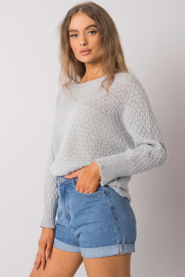 Grey Jumper in Sweaters, Pullovers, Jumpers, Turtlenecks, Boleros, Shrugs with Acrylic, Moher, Nylon and Wool