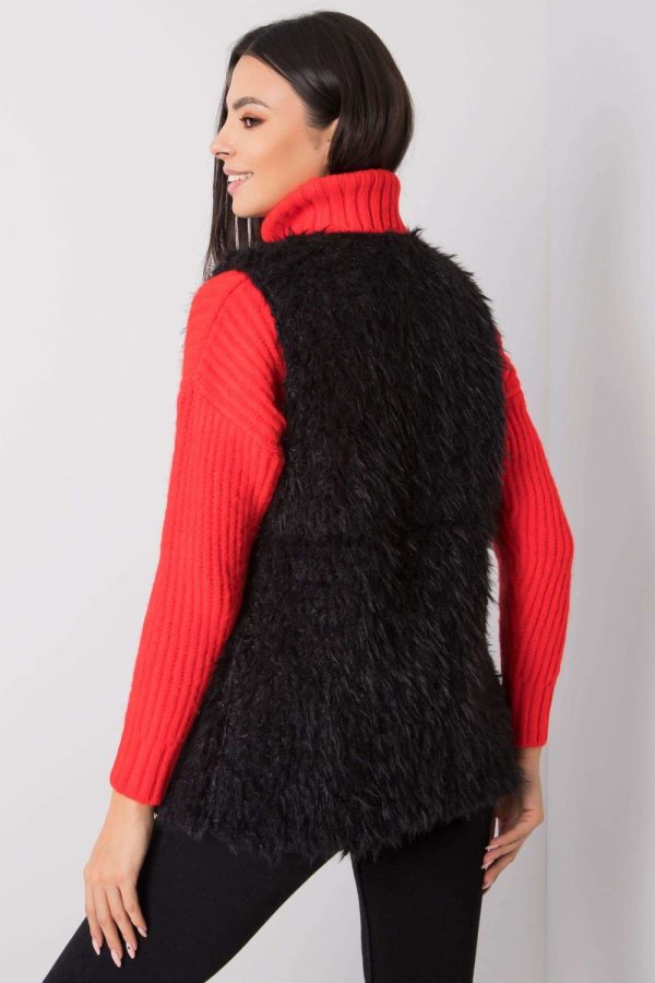 Black Gilet in Women`s Coats, Jackets with Polyester