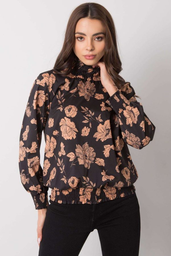 Beige Blouse in Women`s Blouses, Tunics with Spandex and Polyester