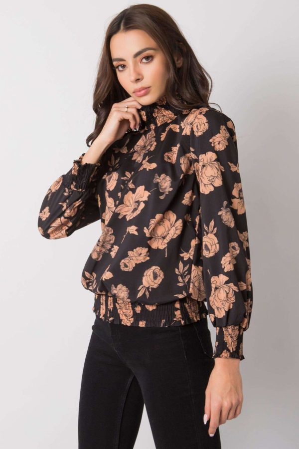 Beige Blouse in Women`s Blouses, Tunics with Spandex and Polyester