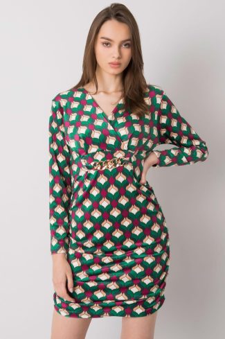 921800 Green Daydress in Day Dresses with Spandex and Polyester
