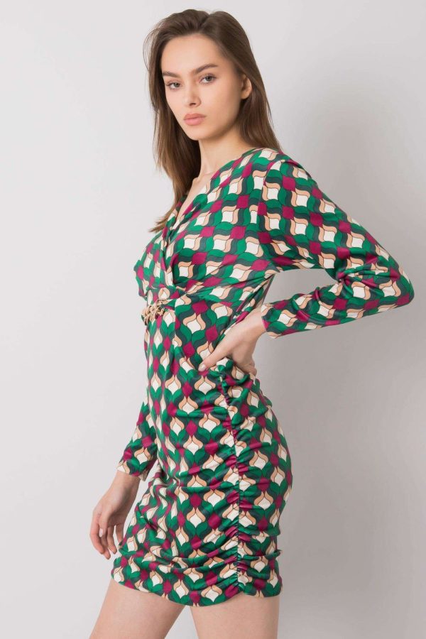 Green Daydress in Day Dresses with Spandex and Polyester