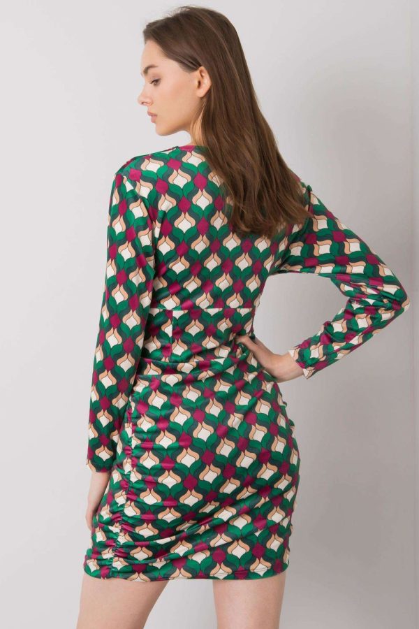 Green Daydress in Day Dresses with Spandex and Polyester