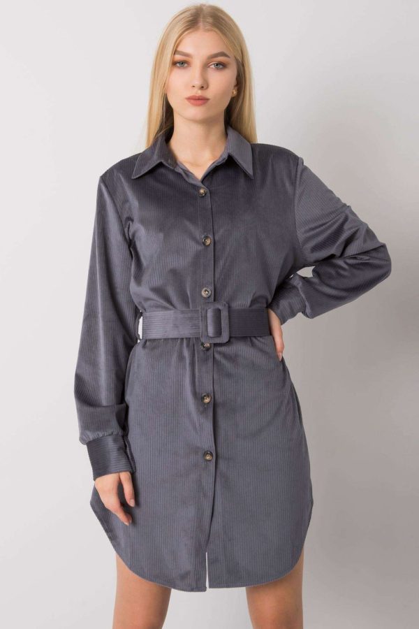 Grey Daydress in Day Dresses with Spandex and Polyester