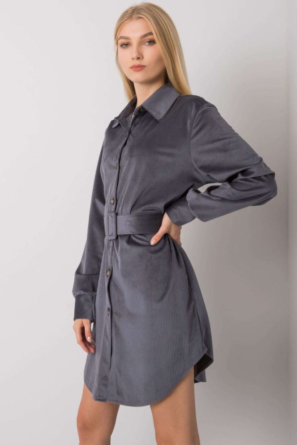Grey Daydress in Day Dresses with Spandex and Polyester