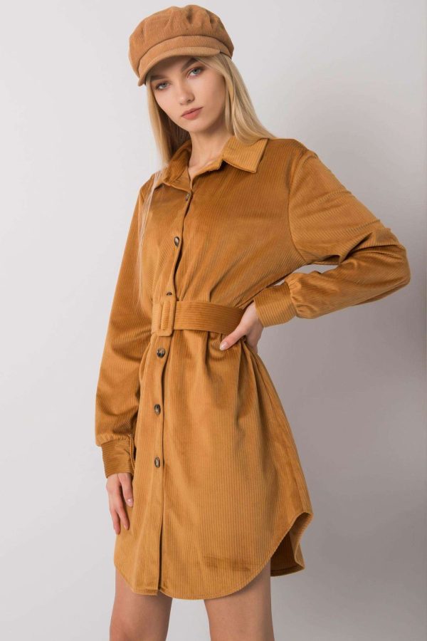 Brown Daydress in Day Dresses with Spandex and Polyester