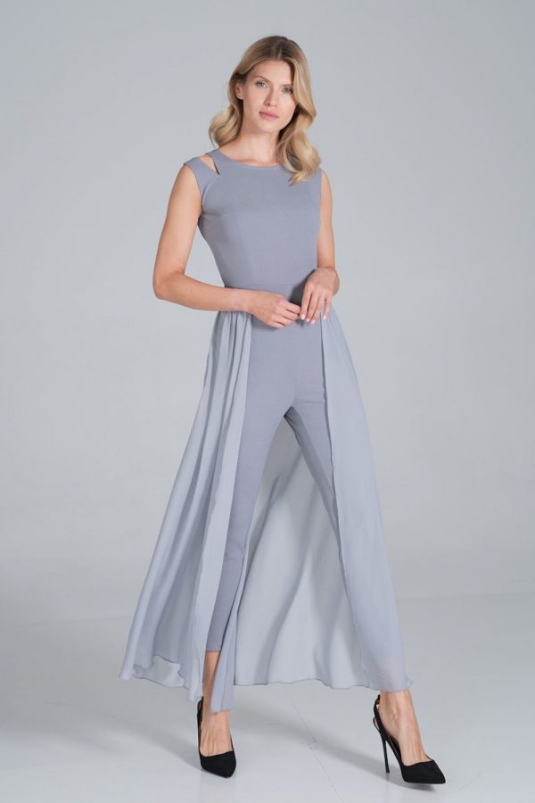 Grey Suit in Playsuits For Women with Spandex and Polyester