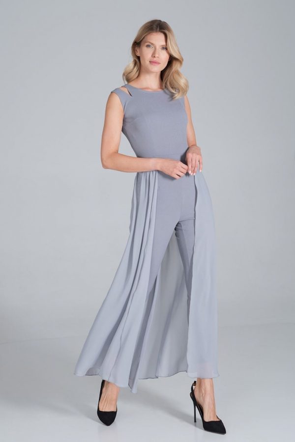Grey Suit in Playsuits For Women with Spandex and Polyester