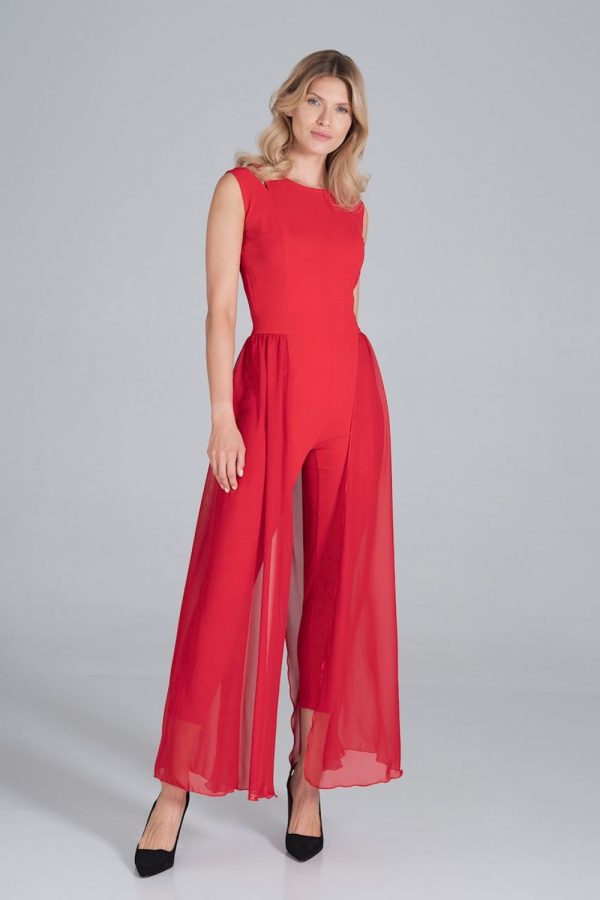 Red Suit in Playsuits For Women with Spandex and Polyester