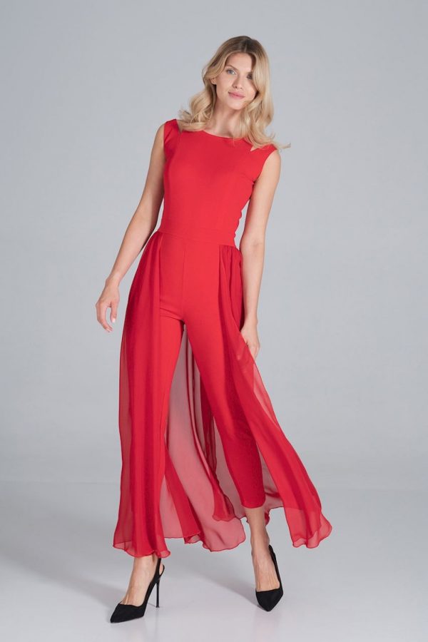 Red Suit in Playsuits For Women with Spandex and Polyester
