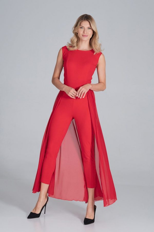 Red Suit in Playsuits For Women with Spandex and Polyester