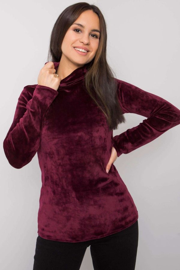 Red Turtleneck in Sweaters, Pullovers, Jumpers, Turtlenecks, Boleros, Shrugs with Cotton, Spandex, Polyester and Viscose