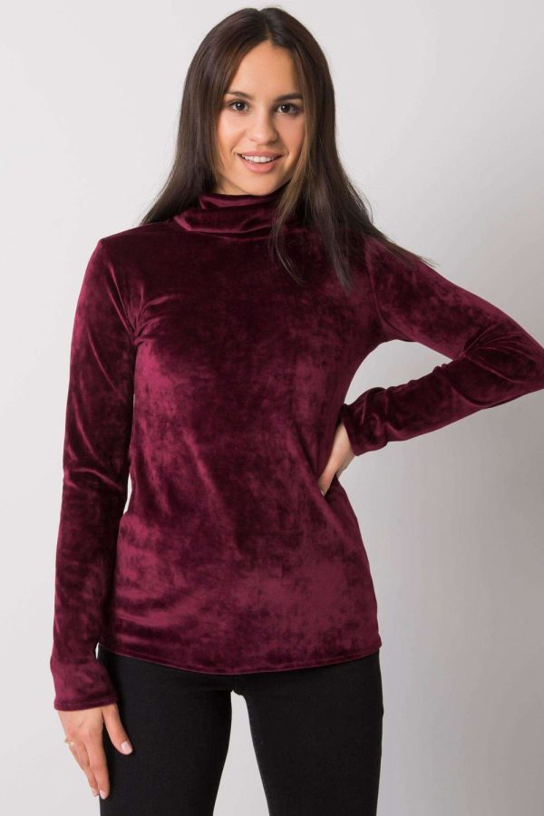 Red Turtleneck in Sweaters, Pullovers, Jumpers, Turtlenecks, Boleros, Shrugs with Cotton, Spandex, Polyester and Viscose