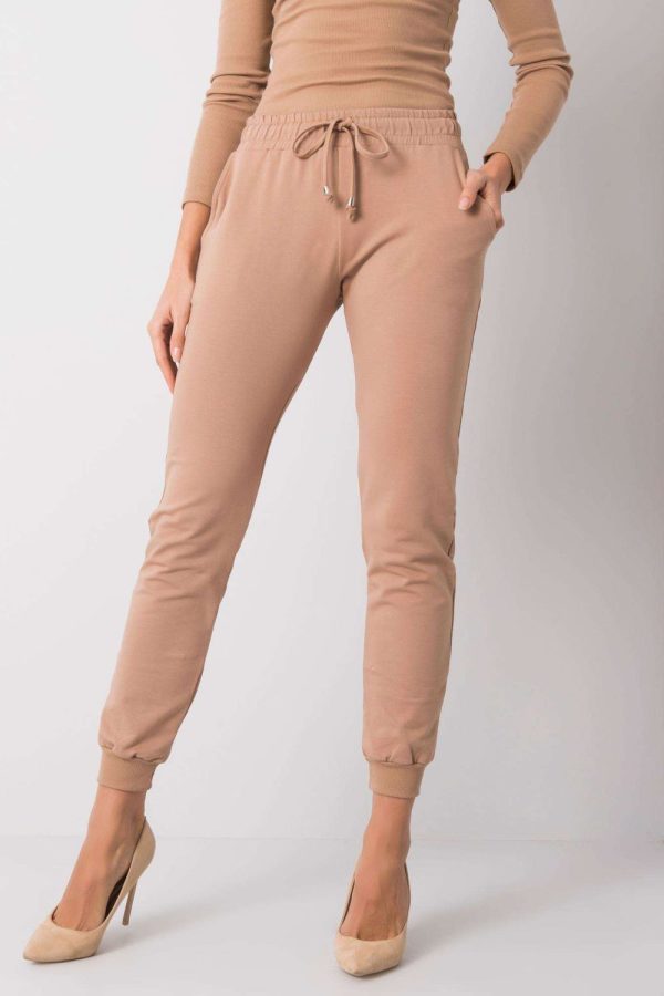 Brown Tracksuit Trousers in Women`s Tracksuit Bottoms, Sports Pants with Cotton and Spandex