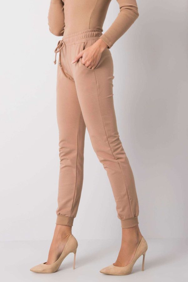 Brown Tracksuit Trousers in Women`s Tracksuit Bottoms, Sports Pants with Cotton and Spandex
