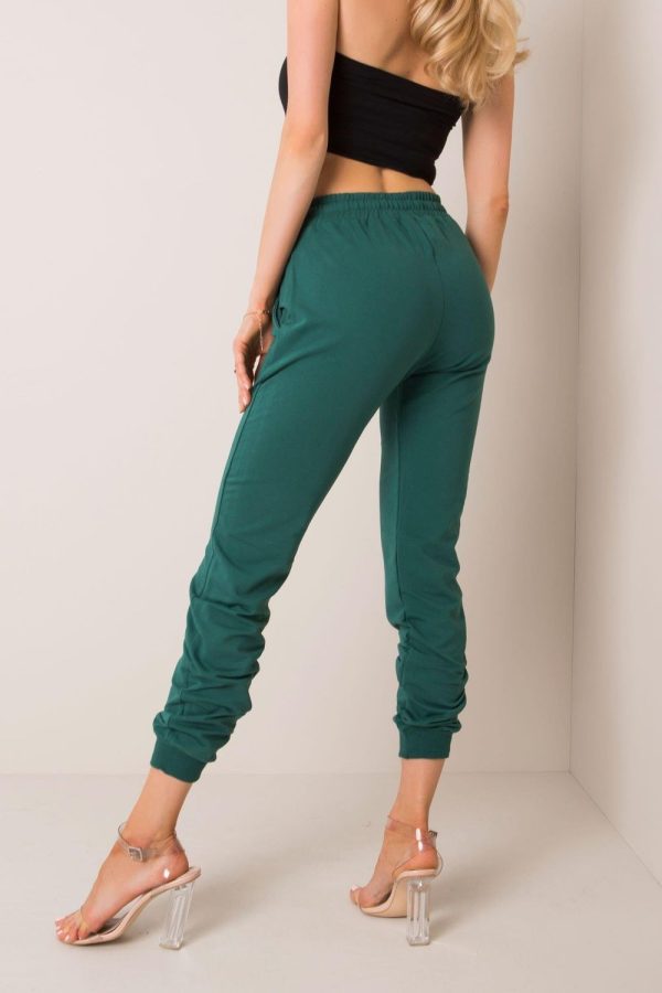 Green Tracksuit Trousers in Women`s Tracksuit Bottoms, Sports Pants with Cotton and Spandex