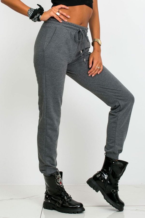 Grey Tracksuit Trousers in Women`s Tracksuit Bottoms, Sports Pants with Cotton and Spandex