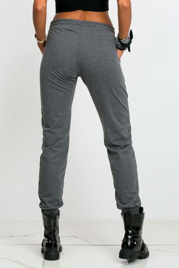 Grey Tracksuit Trousers in Women`s Tracksuit Bottoms, Sports Pants with Cotton and Spandex