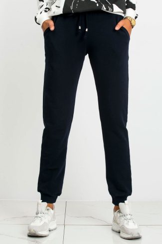 Navy Blue Tracksuit Trousers in Women`s Tracksuit Bottoms, Sports Pants with Cotton and Spandex